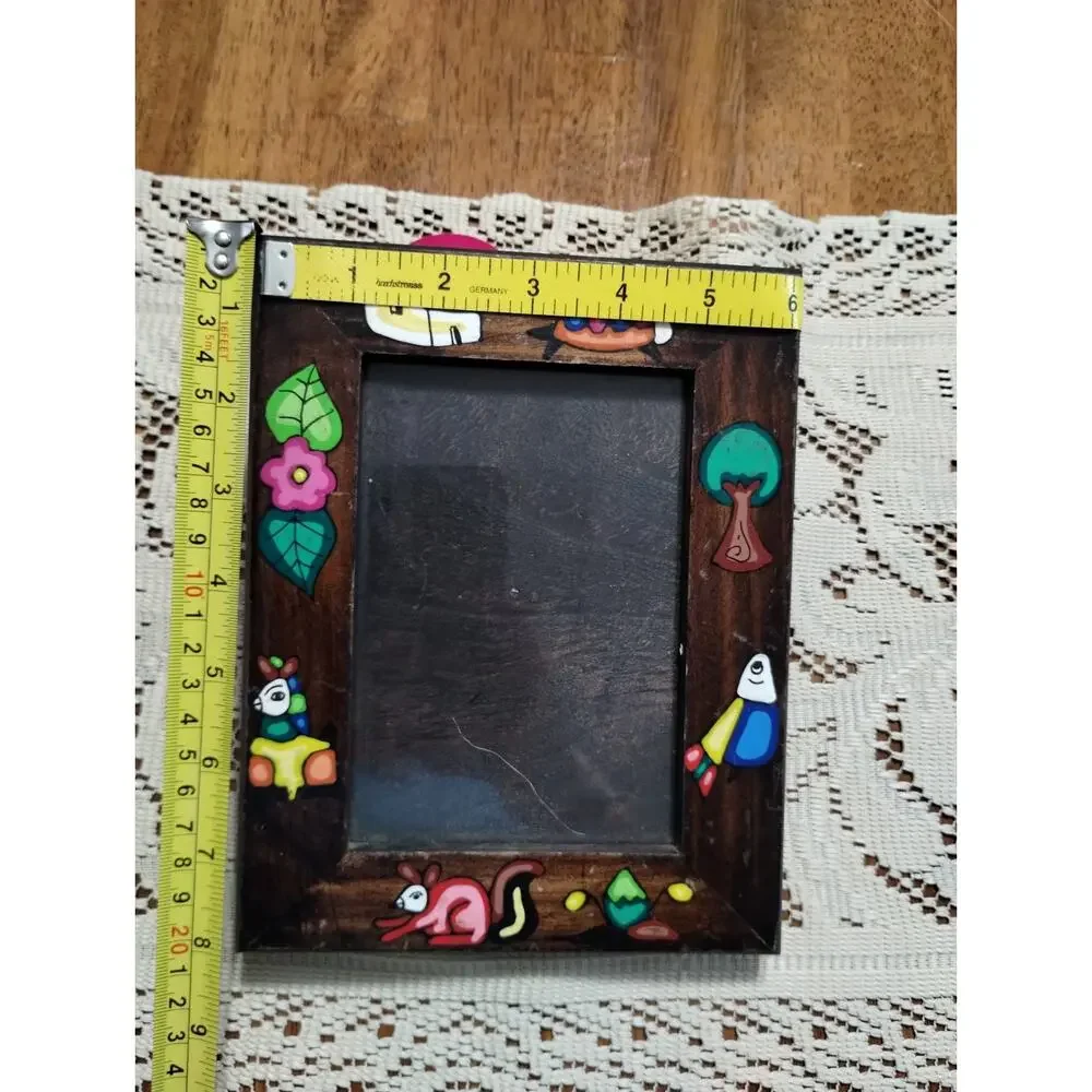 La Palma Folk Art Wood Picture Frame 4x6 Painted El Salvador